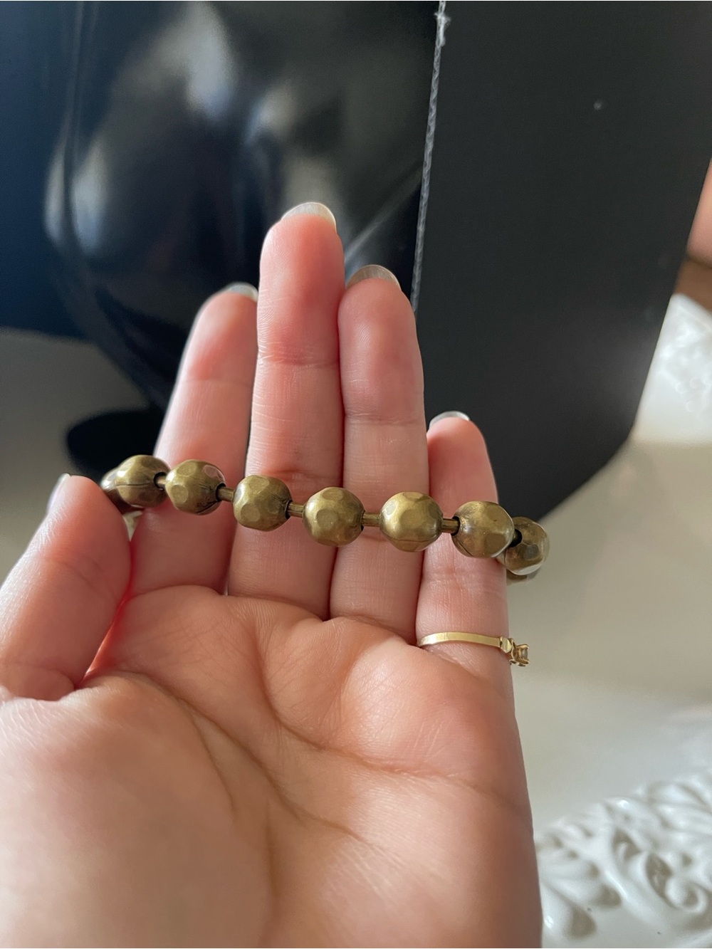 Vintage waxing poetic metal brass bracelet